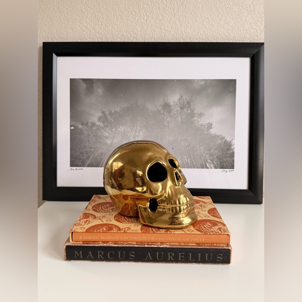 Gold skull decor